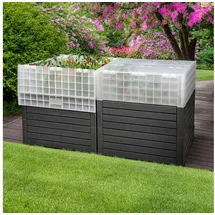 topcent Hochbeet mit Frühbeetaufsatz 156 x 79 x 81 cm Anthrazit