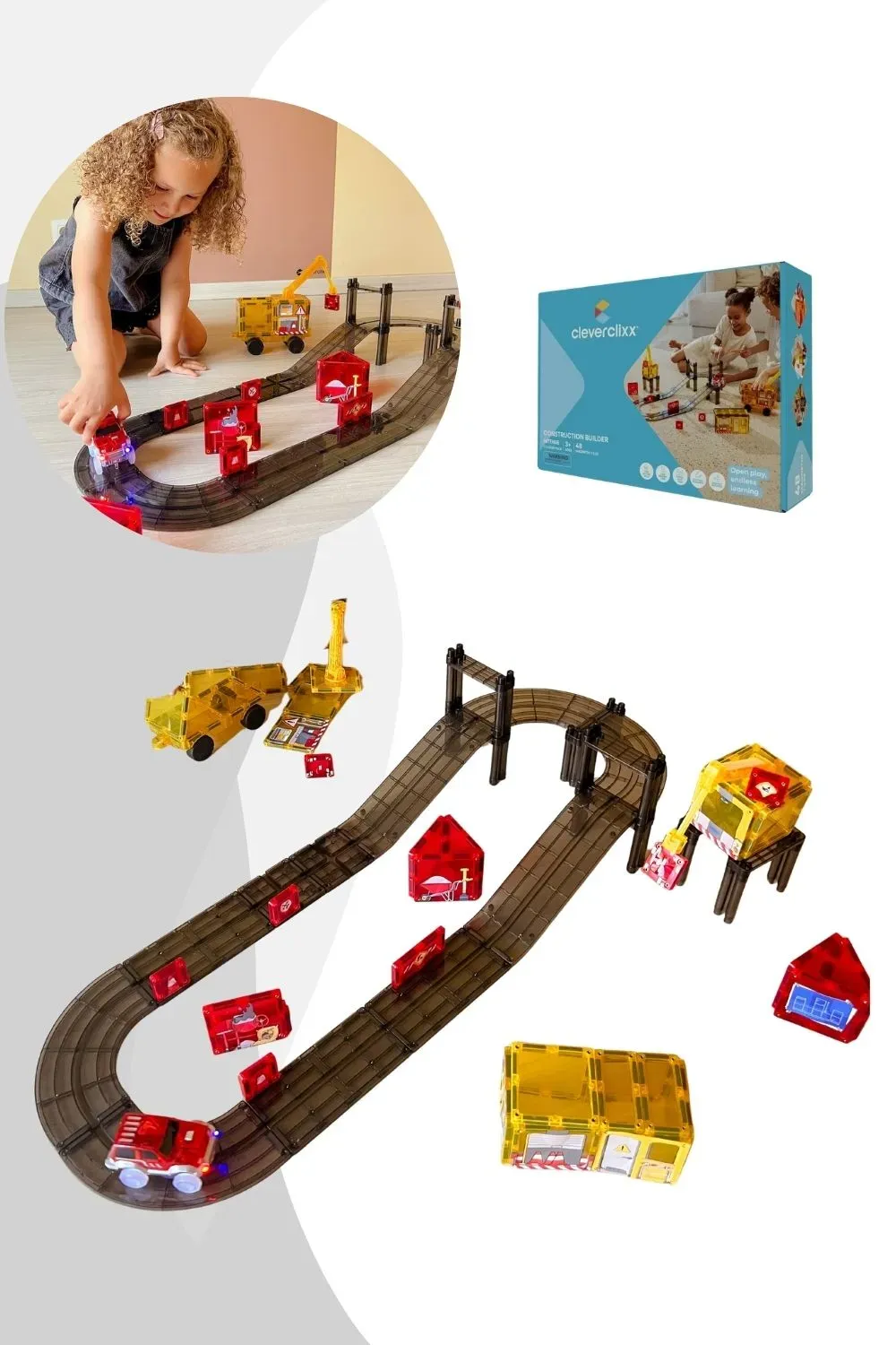Cleverclixx Construction Builder Pack Intense | 48 pieces