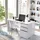 Dmora Schreibtisch Dgabbi, Mehrzweckschreibtisch für Büro oder Schlafzimmer, linearer Arbeitstisch mit 2 Schubladen und 1 Tür, 139 x 60 x 75 cm, Weiß