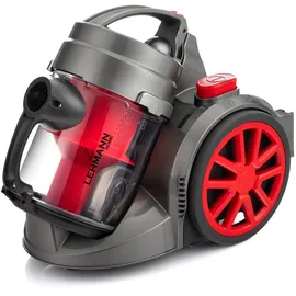 Lehmann Staubsauger beutellos Zyklon 1,8 L, Düsensatz, Turbobürste, Max 4000 Watt, HEPA-Filter - Rot