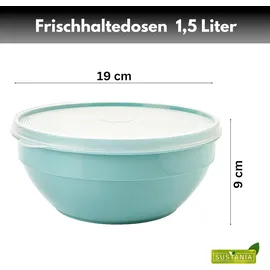 Centi Schüssel mit Deckel 1,5L – 3er Set farbig sortiert Sand Dunkelgrau Pastellgrün - Bunt