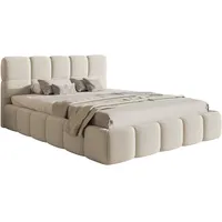 Selsey Polsterbett 180 cm Boucle Gewebe Reißfest Cloudy Hellbeige