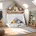 Homestyle4u Hausbett 90 x 200 Kiefer lackiert weiß grau