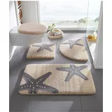 Badematte KLEINE WOLKE Gr. 6, beige (beige, grau), WC-Vorleger rechteckig WC-Deckelbezug (47cm x 50cm), 1 Stk., Badematten, Badematte
