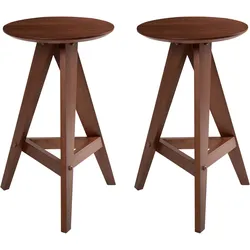 Barhocker Holz dunkelbraun 2er Set AROMA