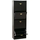 Mendler HWC-O39 148 x 50 x 24 cm Holzoptik schwarz / schwarz