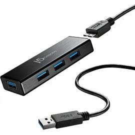 j5create JUH340 - Hub 4 Ports), Dockingstation USB Schwarz