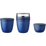 Mepal | Snackpot Lunchpot Set Ellipse | praktischer Begleiter für unterwegs | tiefkühltauglich | spülmaschinenfest | Vivid Blue