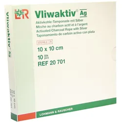 Vliwaktiv AG Aktivkohle Tamponade mit Silber 10 St