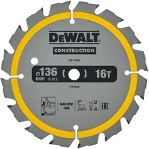 DeWalt Sägeblatt für Akku-Handkreissägen ø136 x 10 mm 16 WZ