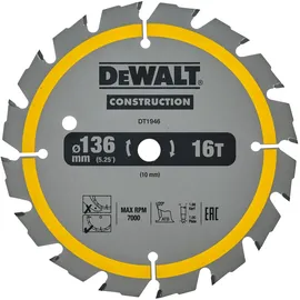 DeWalt Sägeblatt für Akku-Handkreissägen ø136 x 10 mm 16 WZ