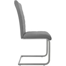 ML-Design Esszimmerstuhl Freischwinger 2er Set Grau, Kunsterlederbezug
