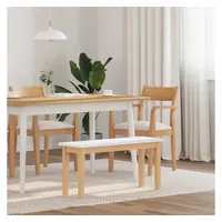 VidaXL Bank 90 cm Weiß Massivholz Gummibaum