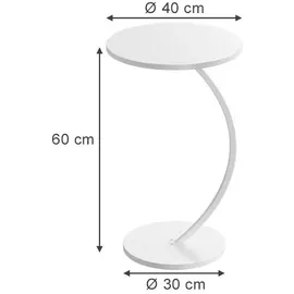 Vicco Beistelltisch, Weiß, 40 x 60 cm, Wohnzimmer, Wohnzimmertische, Beistelltische
