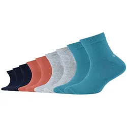 9er Pack s.Oliver Essentials Gekämmte Baumwolle Quarter Socken Kinder 6259 - barrier reef 27-30