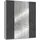 WIMEX Level 200 x 236 x 58 cm weiß/Grauglas mit Glas- und Spiegeltüren