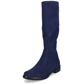 CAPRICE Damen Stiefel ohne Absatz Kniehoch Vegan, Blau