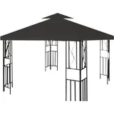 VINGO Ersatzdach Pavillon 3x3m Anthrazit, Pavillondach mit Kaminabzug, Dachbezug für Garten, Pavillon Abdeckung