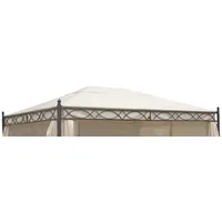DEGAMO Dachplane für Pavillon Rivoli 3x4 Meter, Farbe ecru