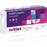 Satino by Wepa Satino by Wepa, Toilettenpapier 043030, Prestige 2078393 4-lagig, 8 Rollen, hochweiss (150 x)