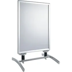 Kundenstopper SPIDER A1, windfest, 32 mm Profil, silber, Aluminium|Metall