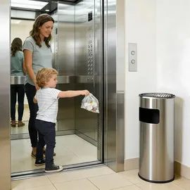 Relaxdays Standaschenbecher mit Inneneimer 30 l