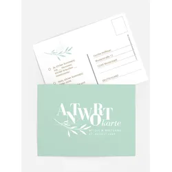Antwortkarten Hochzeit selbst gestalten mit Spruch und Fotos im Onlinedesigner bei Meine-Kartenmanufaktur.de