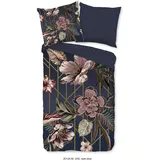 Muller Textil Jos Blume Blau 200 x 200 cm + 2 x 80 x 80 cm