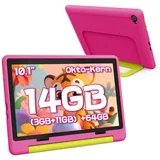 Happybe Android 14 10-Zoll, 14GB RAM + 64GB ROM (TF Expand 1TB) Kinder Tablet (64 GB) rosa