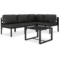 vidaXL 5-tlg Garten-Lounge-Set mit Kissen Aluminium Anthrazit