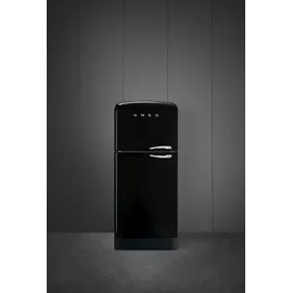 Smeg FAB50LBL5 Retro-Kühl-Gefrierkombination (400 l, 1921 mm hoch, Schwarz)