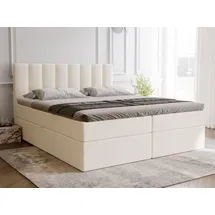 GRAINGOLD Boxspringbett mit Bettkasten 180x200 Beige