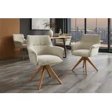 riess-ambiente Polsterstuhl LE GRAND beige/natur – Chenille Cremona, drehbar, mit Armlehne (Einzelartikel, 1 St), mit 180° Drehfunktion und Autoreturn – ideal für elegante Esszimmer beige
