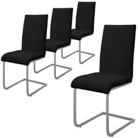 ML-Design Esszimmerstühle 4er Set, Schwarz, Schwingstuhl, Rückenlehne, Kunstleder