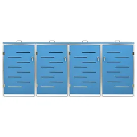 vidaXL Mülltonnenbox für 4 Tonnen 276,5 x 77,5 x 115,5 cm blau
