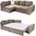 luma-home Ecksofa-Dauerschläfer Federkern Topper Bettkasten Schlafcouch in Hellbraun & 15108 - Braun
