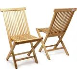 VCM Gartenstuhl 46 x 62 x 89 cm teak 2er Set klappbar