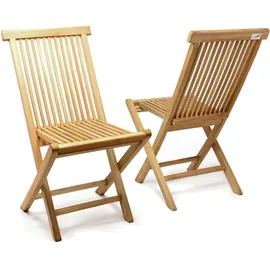 VCM Gartenstuhl 46 x 62 x 89 cm teak 2er Set klappbar
