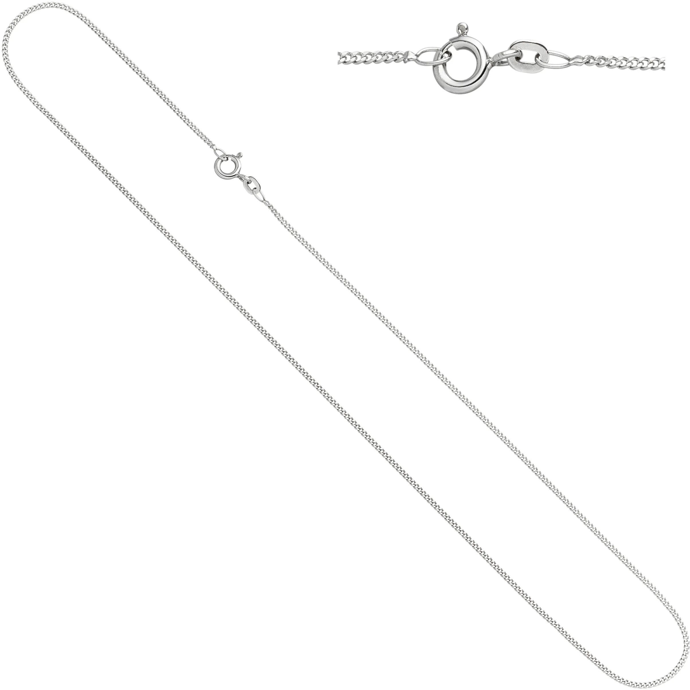 Goldkette JOBO Halsketten Gr. Weißgold 333, Länge: 50 cm, weiß (weißgold 333) Damen Panzerkette 333 Weißgold 50 cm 1,3 mm