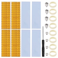 4 Stück M.2 SSD-Kühlkörper, VooGenzek Aluminium Kühlkörper, mit M.2 SSD-Schrauben und Wärmeleitende Silikonpads, für M.2-Kühlkörper-Laptops und -Desktops, 70 x 22 x 6 mm, Gold