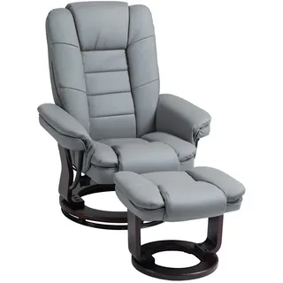 Homcom Relaxsessel Grau, Leder, 85x106x82 cm, Wohnzimmer, Sessel, Relaxsessel