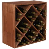 Proregal Modulares Weinregal Vincellar Mod HxBxT 60 x 60 x 30 cm Rauten Modul Für 30 Flaschen Massives Kiefernholz Braun Geölt