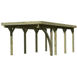 Karibu Carport Einzelcarport Classic Einzel 2 PVC Dach inkl. 1 Rundbogen (Holzcarport)