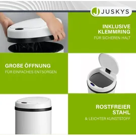 Juskys Automatik Mülleimer mit Sensor - Weiß