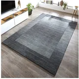 THEKO Wollteppich Gabbeh Super, Handweb, auch als Läufer erhältlich reine Wolle, rechteckig, Höhe: 9 mm, Schlafzimmer, Wohnzimmer, Esszimmer, auch als Bettumrandung blau|grau 120 cm x 180 cm x 9 mm