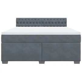 vidaXL Boxspringbett 180 x 200 cm Dunkelgrau