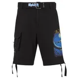 Brandit Textil Cargoshorts BRANDIT "Brandit Iron Maiden Savage Shorts Fear of the Dark", Herren, Gr. L, US-Größen, schwarz, 100% Baumwolle, normal, Hosen