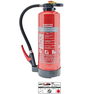 Gloria P6PRO – 6 kg Auflade-Pulver Feuerlöscher (ABC) mit Wandhalter – inkl. Instandhaltungsnachweis und aktueller Prüfplakette