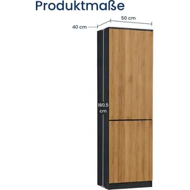 home collective Kleiderschrank 50 x 40 x 180 cm Anthrazit-Eiche