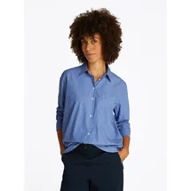 Tommy Hilfiger Damen, Hemd POPLIN EASY FIT Oversized, Mehrfarbig (Blue STP), 34, - 34